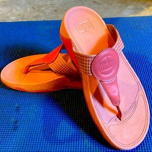 FitFlop Sandals Bright Peachy Orange Size 8